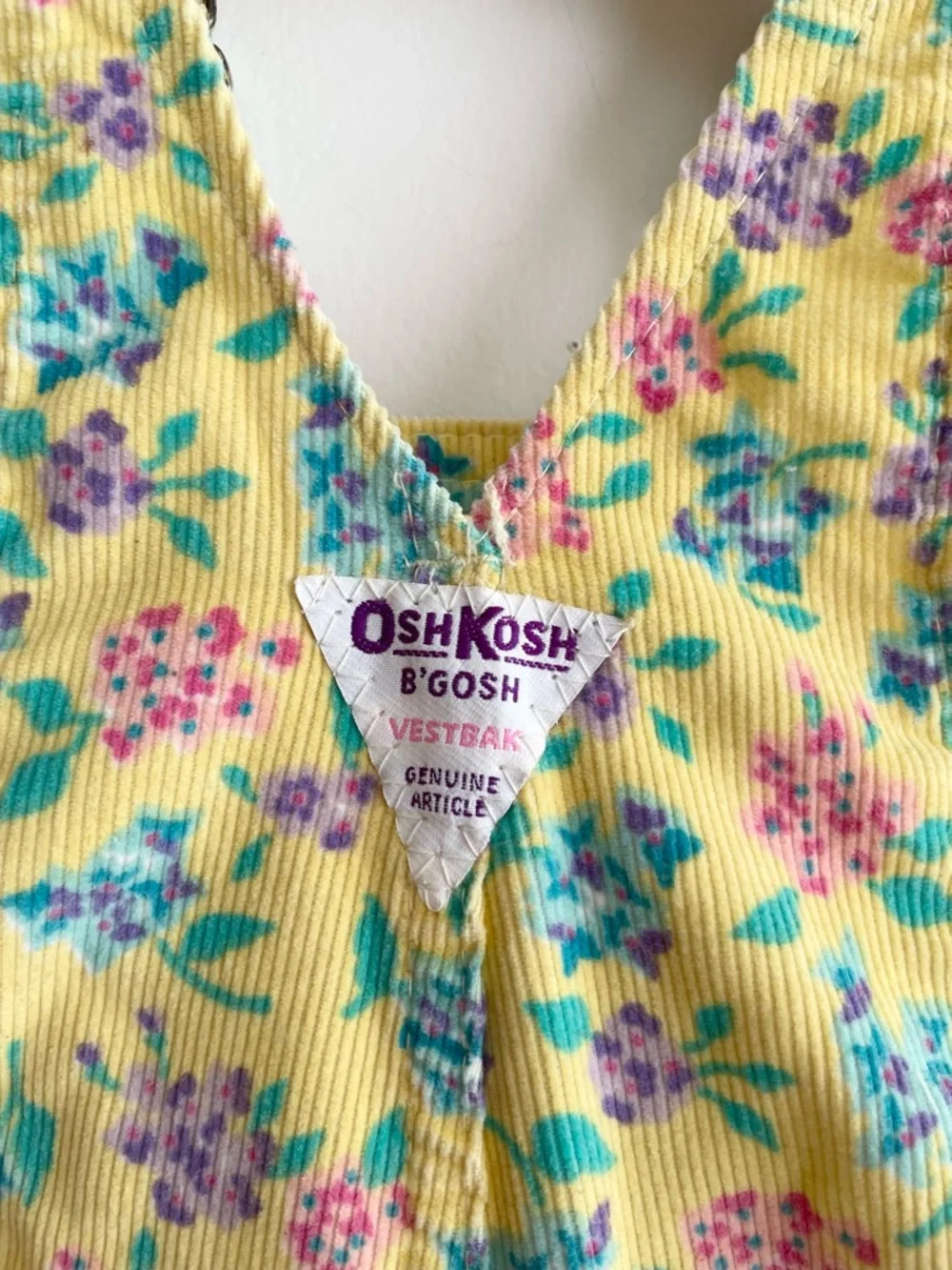 Vtg 90s OshKosh B'Gosh Floral All Over Print Vestbak Overalls Made In USA 18M